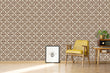 Load image into Gallery viewer, Vintage retro geometric brown fabric peel and stick wallpaper