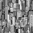 Load image into Gallery viewer, Black and white urban cityscape fabric peel and stick wallpaper