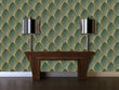Load image into Gallery viewer, Blue and gold geometric antique art deco fabric peel and stick wallpaper