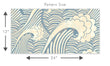 Load image into Gallery viewer, Ocean waves blue nautical fabric peel and stick wallpaper