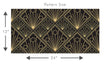 Load image into Gallery viewer, Black and gold geometric Art Deco fabric peel and stick wallpaper