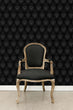 Load image into Gallery viewer, Black Victorian gothic damask fabric peel and stick wallpaper