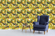 Load image into Gallery viewer, Antique baroque gold and blue peacock fabric peel and stick wallpaper