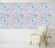 Load image into Gallery viewer, Floral lavender and blue fabric peel and stick wallpaper