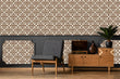 Load image into Gallery viewer, Vintage retro geometric brown fabric peel and stick wallpaper