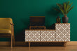 Load image into Gallery viewer, Vintage retro geometric brown fabric peel and stick wallpaper