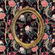 Load image into Gallery viewer, Dark floral botanical Victorian Chinoiserie fabric peel and stick wallpaper