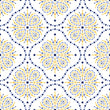 Load image into Gallery viewer, Modern geometric blue and yellow fabric peel and stick wallpaper