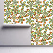 Load image into Gallery viewer, Vintage retro colorful floral fabric peel and stick wallpaper
