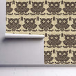 Load image into Gallery viewer, Cottage woodland owl fabric peel and stick wallpaper