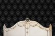 Load image into Gallery viewer, Black Victorian gothic damask fabric peel and stick wallpaper