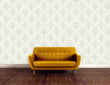 Load image into Gallery viewer, Antique Art Deco grey geometric fabric peel and stick wallpaper
