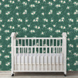 Load image into Gallery viewer, Green antique cottage floral fabric peel and stick wallpaper