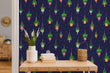 Load image into Gallery viewer, Blue potted plants hanging fabric peel and stick wallpaper