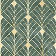 Load image into Gallery viewer, Antique Art Deco green and gold fabric peel and stick wallpaper swatch