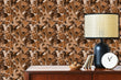Load image into Gallery viewer, Brown retro Mid-century Modern geometric fabric peel and stick wallpaper