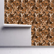 Load image into Gallery viewer, Brown retro Mid-century Modern geometric fabric peel and stick wallpaper