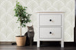 Load image into Gallery viewer, Antique Art Deco grey geometric fabric peel and stick wallpaper