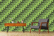 Load image into Gallery viewer, Green retro vintage fabric peel and stick wallpaper
