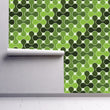 Load image into Gallery viewer, Green retro vintage fabric peel and stick wallpaper