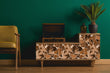 Load image into Gallery viewer, Brown retro Mid-century Modern geometric fabric peel and stick wallpaper