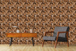 Load image into Gallery viewer, Brown retro Mid-century Modern geometric fabric peel and stick wallpaper