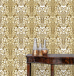 Load image into Gallery viewer, Antique Wallpaper, Victorian Wallpaper, Damask Wallpaper, Gold Wallpaper, Baroque Wallpaper, Vintage, Ornate, Fabric Peel & Stick Wallpaper