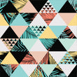 Load image into Gallery viewer, Tropical 80's geometric palm fabric peel and stick wallpaper