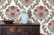 Load image into Gallery viewer, Antique Victorian damask floral fabric peel and stick wallpaper