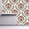 Load image into Gallery viewer, Antique Victorian damask floral fabric peel and stick wallpaper