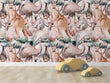 Load image into Gallery viewer, Kids zoo animals fabric peel and stick wallpaper