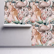 Load image into Gallery viewer, Kids zoo animals fabric peel and stick wallpaper