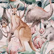 Load image into Gallery viewer, Kids zoo animals fabric peel and stick wallpaper