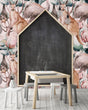 Load image into Gallery viewer, Kids zoo animals fabric peel and stick wallpaper