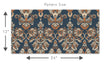 Load image into Gallery viewer, Victorian blue and orange floral damask fabric peel and stick wallpaper