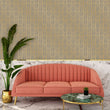 Load image into Gallery viewer, Antique gold and grey Art Deco fabric peel and stick wallpaper