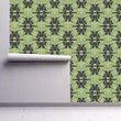 Load image into Gallery viewer, Antique Victorian geometric blue and green fabric peel and stick wallpaper