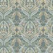 Load image into Gallery viewer, Antique Victorian damask floral grey fabric peel and stick wallpaper sample