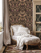 Load image into Gallery viewer, Victorian baroque floral ornate peel and stick wallpaper with antique chaise lounge
