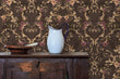 Load image into Gallery viewer, Victorian baroque floral ornate peel and stick wallpaper with cabinet and water pitcher