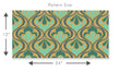 Load image into Gallery viewer, Antique Victorian Art Nouveau damask blue fabric peel and stick wallpaper pattern size