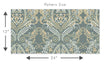 Load image into Gallery viewer, Antique Victorian damask floral grey fabric peel and stick wallpaper pattern size chart