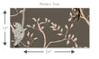 Load image into Gallery viewer, Grey Asian Chinoiserie bird botanical fabric peel and stick wallpaper pattern size