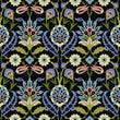 Load image into Gallery viewer, Victorian antique dark floral fabric peel and stick wallpaper sampel