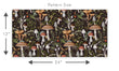 Load image into Gallery viewer, Dark botanical mushroom fabric peel and stick wallpaper pattern size graphic