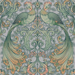 Load image into Gallery viewer, Blue Art Nouveau bird Victorian antique fabric peel and stick wallpaper sample