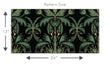 Load image into Gallery viewer, Dark moody Victorian Art Nouveau fabric peel and stick wallpaper pattern size