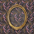 Load image into Gallery viewer, Dark moody tropical leaves fabric peel and stick wallpaper on wall with gold mirror
