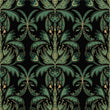 Load image into Gallery viewer, Dark moody Victorian Art Nouveau fabric peel and stick wallpaper sample