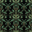 Load image into Gallery viewer, Dark moody Victorian Art Nouveau fabric peel and stick wallpaper sample